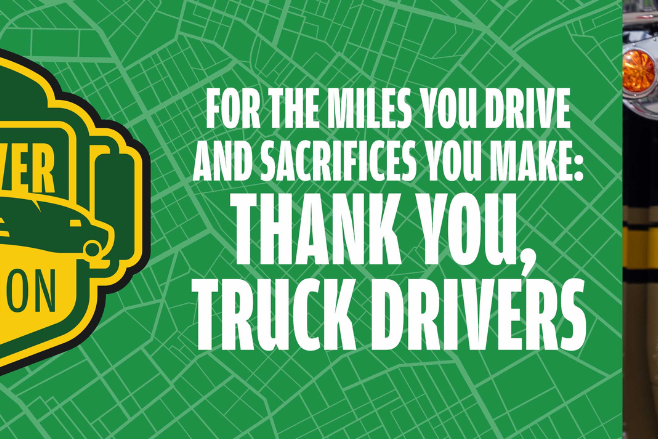 banner for National Truck Driver Appreciation Week thanking drivers
